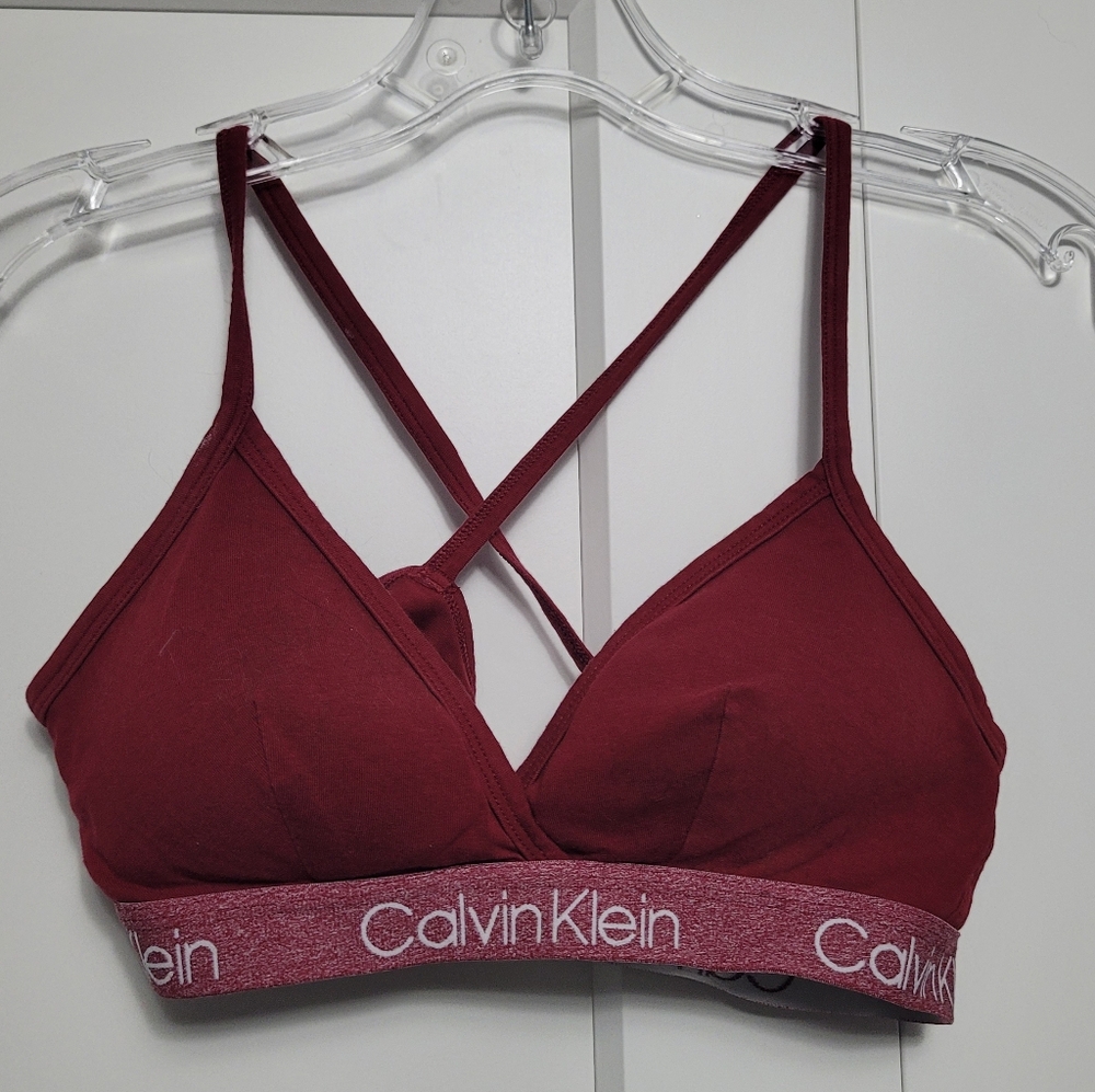 Calvin Klein Women's Red Cotton Bralette
